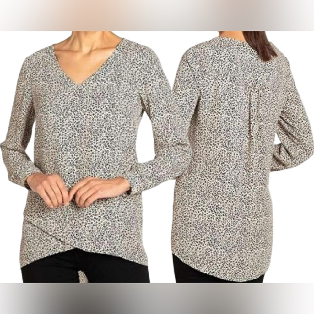 Chelsea & Theodore Women’s Long-Sleeve Crossover Woven Top. Size Small